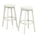 360-Degree Swivel Upholstered Rubberwood Frame Bar Stool Set of 2 with Footrest by DirectDeals