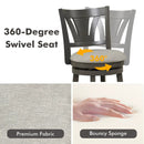 26.5 Inch Swivel Bar Stool with Backrest Soft Cushioned Seat and Footrest Gray by LJGDeals