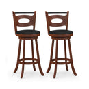 2 Pieces 24/29 inch Swivel Bar Stools with Curved Backrest and Seat Cushions by LJGDeals