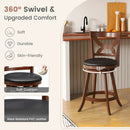 Swivel Bar Stools Set of 2 with Soft Cushion and Elegant Hollow Backrest by LJGDeals