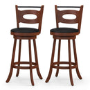 2 Pieces 24/29 inch Swivel Bar Stools with Curved Backrest and Seat Cushions by LJGDeals
