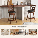 Swivel Bar Stools Set of 2 with Soft Cushion and Elegant Hollow Backrest by LJGDeals