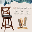 Swivel Bar Stools Set of 2 with Soft Cushion and Elegant Hollow Backrest by LJGDeals