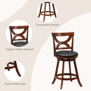 Swivel Bar Stools Set of 2 with Soft Cushion and Elegant Hollow Backrest by LJGDeals