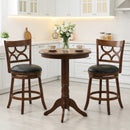 Swivel Bar Stools Set of 2 with High Backrest and Wood Frame by LJGDeals