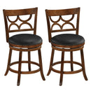 Swivel Bar Stools Set of 2 with High Backrest and Wood Frame by LJGDeals