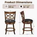 Swivel Bar Stools Set of 2 with High Backrest and Wood Frame by LJGDeals