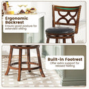 Swivel Bar Stools Set of 2 with High Backrest and Wood Frame by LJGDeals