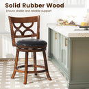 Swivel Bar Stools Set of 2 with High Backrest and Wood Frame by LJGDeals