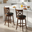 Swivel Bar Stools Set of 2 with High Backrest and Wood Frame by LJGDeals
