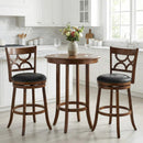 Swivel Bar Stools Set of 2 with High Backrest and Wood Frame by LJGDeals