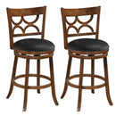 Swivel Bar Stools Set of 2 with High Backrest and Wood Frame by LJGDeals