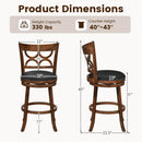 Swivel Bar Stools Set of 2 with High Backrest and Wood Frame by LJGDeals