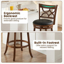 Swivel Bar Stools Set of 2 with High Backrest and Wood Frame by LJGDeals