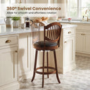 Swivel Bar Stools Set of 2 with Backrest and Wood Frame