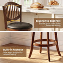 Swivel Bar Stools Set of 2 with Backrest and Wood Frame by LJGDeals