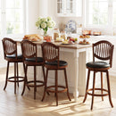 Swivel Bar Stools Set of 2 with Backrest and Wood Frame