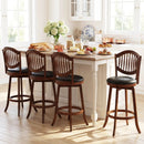 Swivel Bar Stools Set of 2 with Backrest and Wood Frame by LJGDeals
