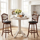 Swivel Bar Stools Set of 2 with Backrest and Wood Frame by LJGDeals