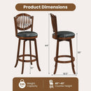 Swivel Bar Stools Set of 2 with Backrest and Wood Frame by LJGDeals