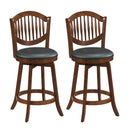 Swivel Bar Stools Set of 2 with Backrest and Wood Frame