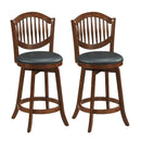 Swivel Bar Stools Set of 2 with Backrest and Wood Frame by LJGDeals