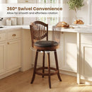 Swivel Bar Stools Set of 2 with Backrest and Wood Frame by LJGDeals