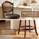 Swivel Bar Stools Set of 2 with Backrest and Wood Frame by LJGDeals