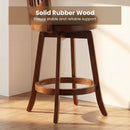Swivel Bar Stools Set of 2 with Backrest and Wood Frame