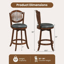 Swivel Bar Stools Set of 2 with Backrest and Wood Frame by LJGDeals