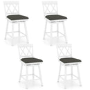 Swivel Bar Stools Set of 4 Counter Height Barstools with Backrest Upholstered Seat Cushion by LJGDeals