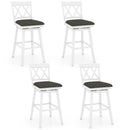 Swivel Bar Stools Set of 4 Counter Height Barstools with Backrest Upholstered Seat Cushion by LJGDeals