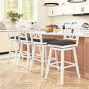 Swivel Bar Stools Set of 4 Counter Height Barstools with Backrest Upholstered Seat Cushion by LJGDeals