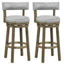 Swivel Bar Stools Set of 2 Linen Fabric Upholstered Barstools with Back-31.5 Inches by LJGDeals