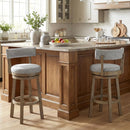 Swivel Bar Stools Set of 2 Linen Fabric Upholstered Barstools with Back-31.5 Inches by LJGDeals