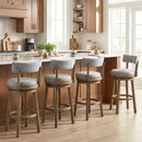 Swivel Bar Stools Set of 2 Linen Fabric Upholstered Barstools with Back-31.5 Inches by LJGDeals