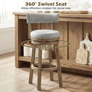 Swivel Bar Stools Set of 2 Linen Fabric Upholstered Barstools with Back-31.5 Inches by LJGDeals
