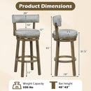 Swivel Bar Stools Set of 2 Linen Fabric Upholstered Barstools with Back-31.5 Inches by LJGDeals
