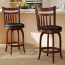 Swivel Bar Stools Set of 2 Counter Height Faux Leather Upholstered Barstools by LJGDeals