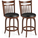 Swivel Bar Stools Set of 2 Counter Height Faux Leather Upholstered Barstools by DirectDeals