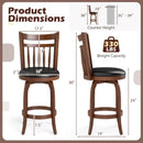 Swivel Bar Stools Set of 2 Counter Height Faux Leather Upholstered Barstools by DirectDeals