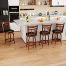 Swivel Bar Stools Set of 2 Counter Height Faux Leather Upholstered Barstools by DirectDeals