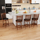 Swivel Bar Stools Set of 2 Counter Height Faux Leather Upholstered Barstools by LJGDeals