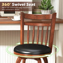 Swivel Bar Stools Set of 2 Counter Height Faux Leather Upholstered Barstools by LJGDeals
