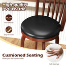 Swivel Bar Stools Set of 2 Counter Height Faux Leather Upholstered Barstools by LJGDeals