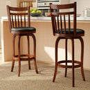 Swivel Bar Stools Set of 2 Counter Height Faux Leather Upholstered Barstools by DirectDeals