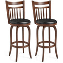 Swivel Bar Stools Set of 2 Counter Height Faux Leather Upholstered Barstools by LJGDeals