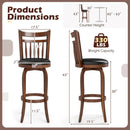 Swivel Bar Stools Set of 2 Counter Height Faux Leather Upholstered Barstools by LJGDeals