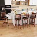 Swivel Bar Stools Set of 2 Counter Height Faux Leather Upholstered Barstools by LJGDeals