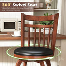 Swivel Bar Stools Set of 2 Counter Height Faux Leather Upholstered Barstools by LJGDeals